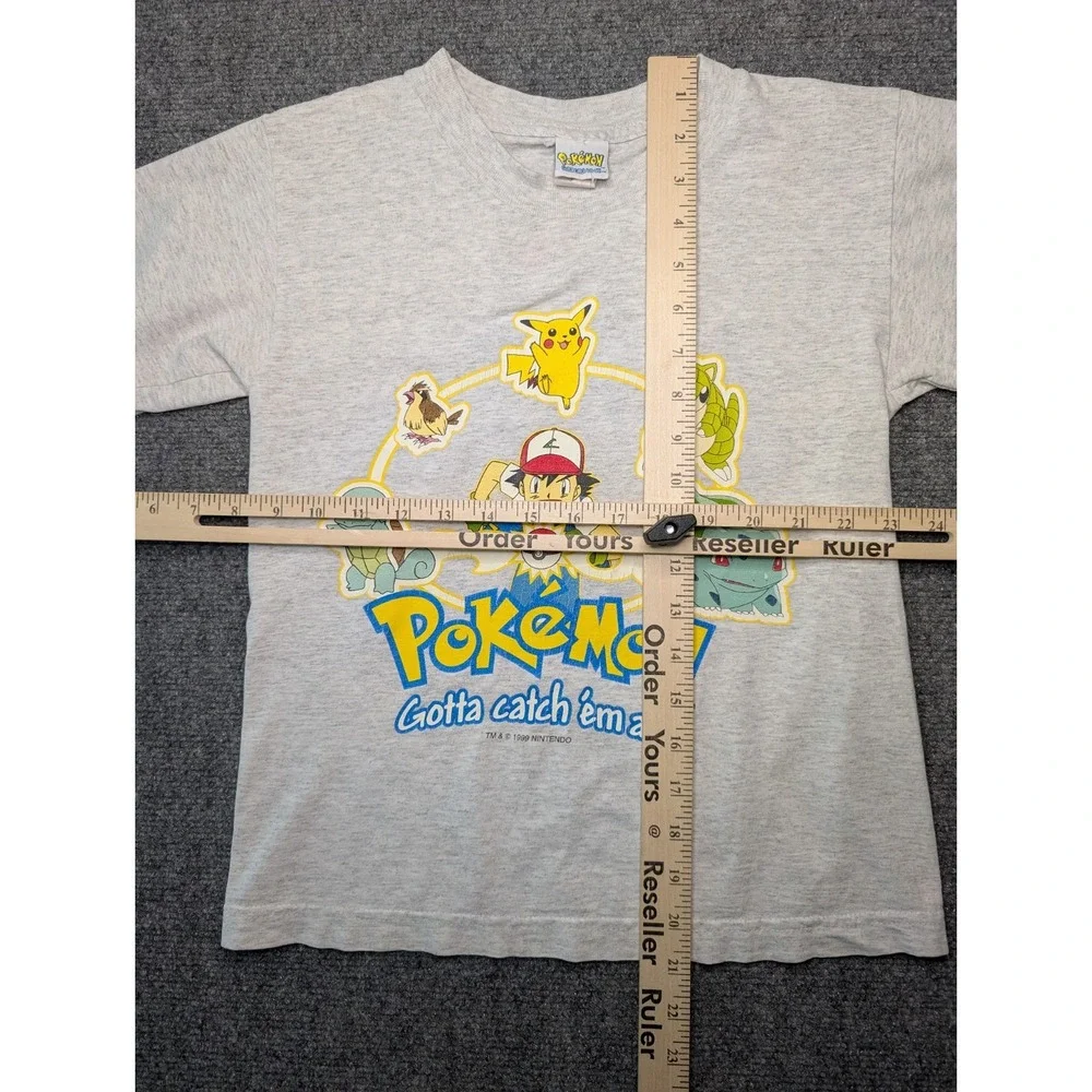 Vintage 1999 Pokemon KIDS Size Small T-Shirt Gray‎ Gotta Catch Em All